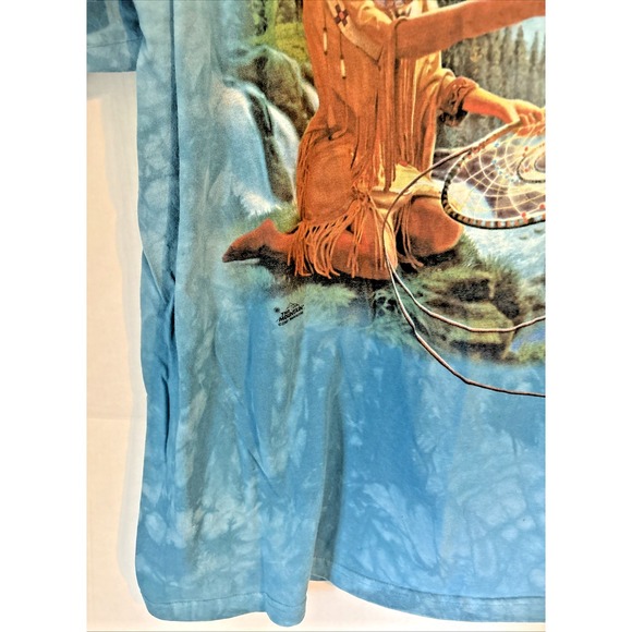 Vtg Y2K The Mountain 2001 T-Shirt 2XL Wolf Dreamcatcher Tie Dye - Excellent Cond - Picture 7 of 13